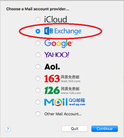 setup osx mail for exchange